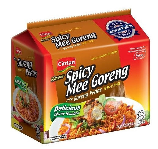 Cintan Mee Goreng Pedas Flavour Noodles 5x76g Pack