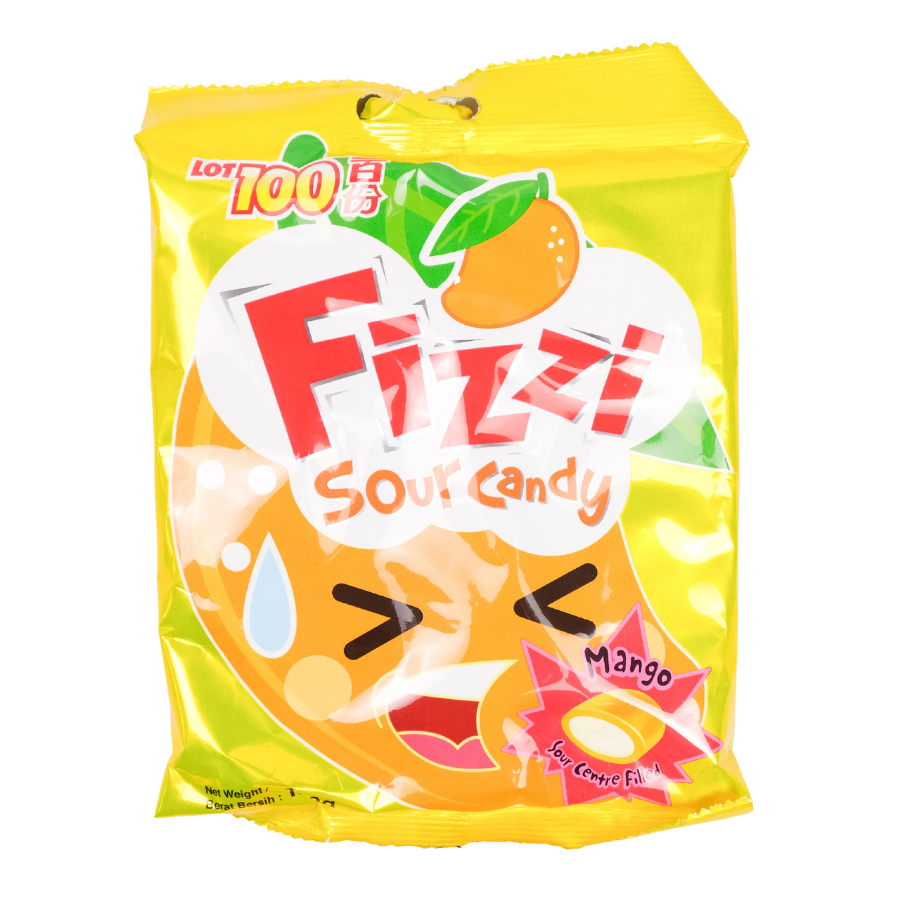 Cocoaland Lot 100 Fizzi Sour Candy Mango Flavour 120g