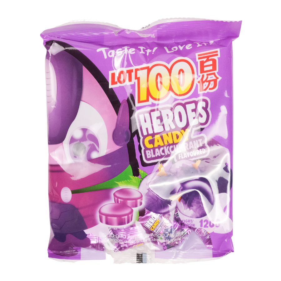 Cocoaland Lot 100 Heroes Candy Blackcurrant Flavour 120g