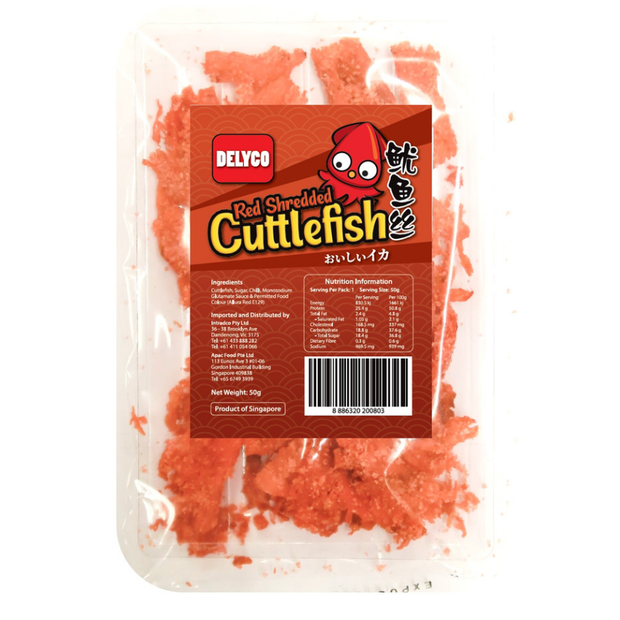 Delyco Red Shredded Cuttlefish 50g