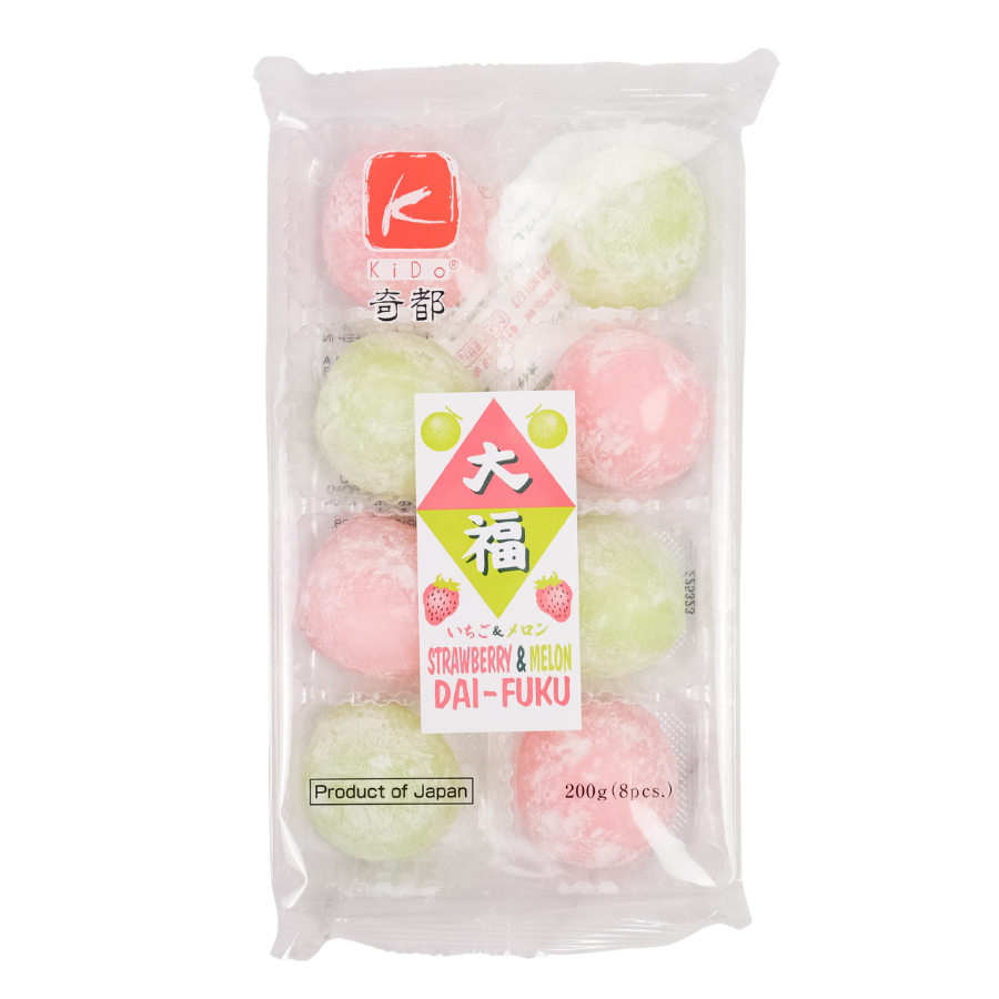 Kido Strawberry & Melon Dai-Fuku Mochi 200g (BB: 02.06.25)