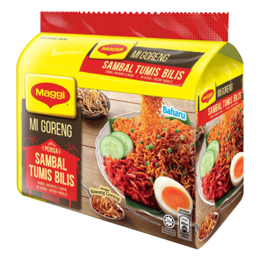 Maggi Mi Goreng Sambal Anchovies Flavour 5x78g Pack