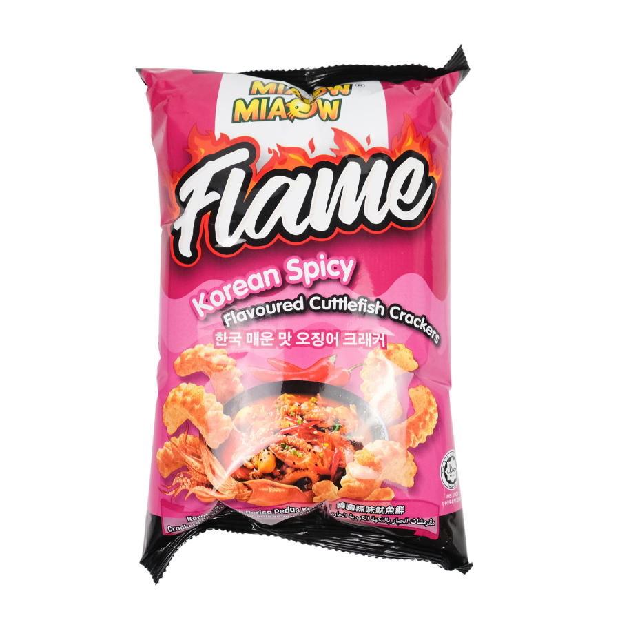 Miaow Miaow Flame Korean Spicy Flavoured Cuttlefish Crackers 50g