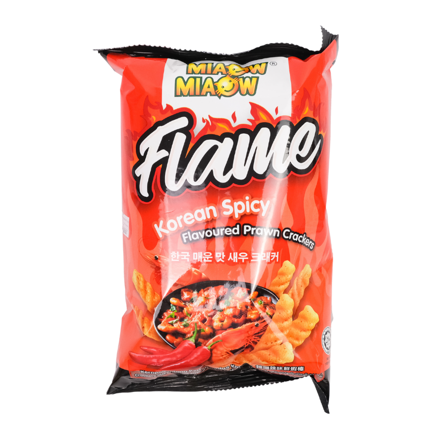 Miaow Miaow Flame Korean Spicy Flavoured Prawn Crackers 50g