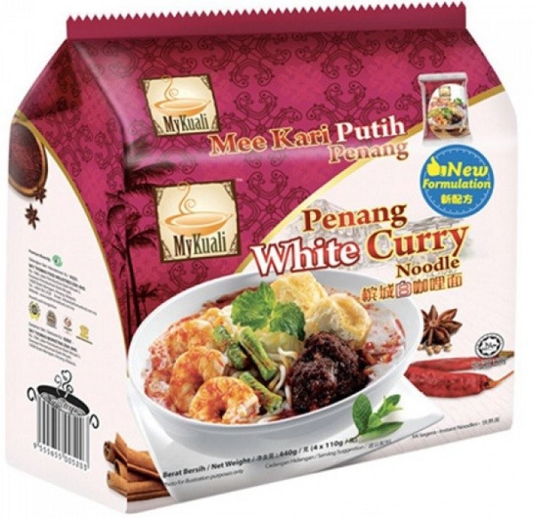 MyKuali Penang White Curry Noodles 4x110g Pack