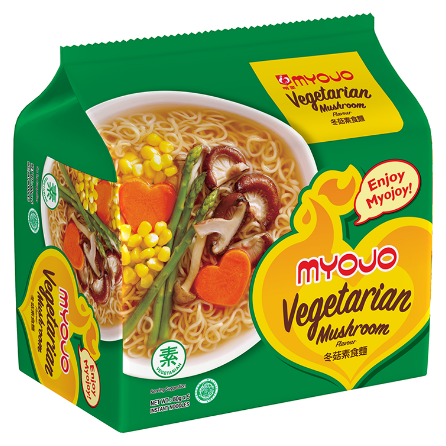 Myojo Vegetarian Mushroom Flavour 5x80g Pack (BB: 04.04.24)
