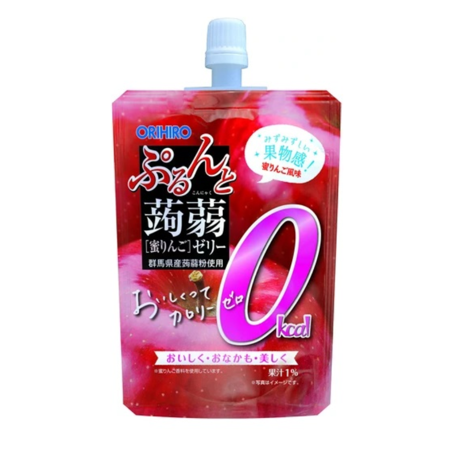 Orihiro Konjac Jelly Honey Apple Pouch Zero Calories 130g
