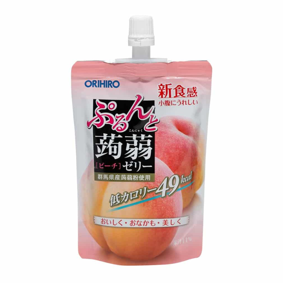 Orihiro Konjac Jelly Peach Pouch 130g (BB: 31.05.25)