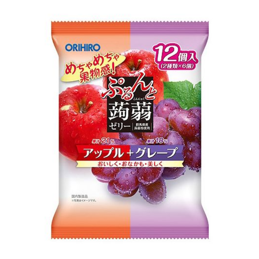 Orihiro Purunto Konnyaku Jelly (Apple & Grape) 12x20g