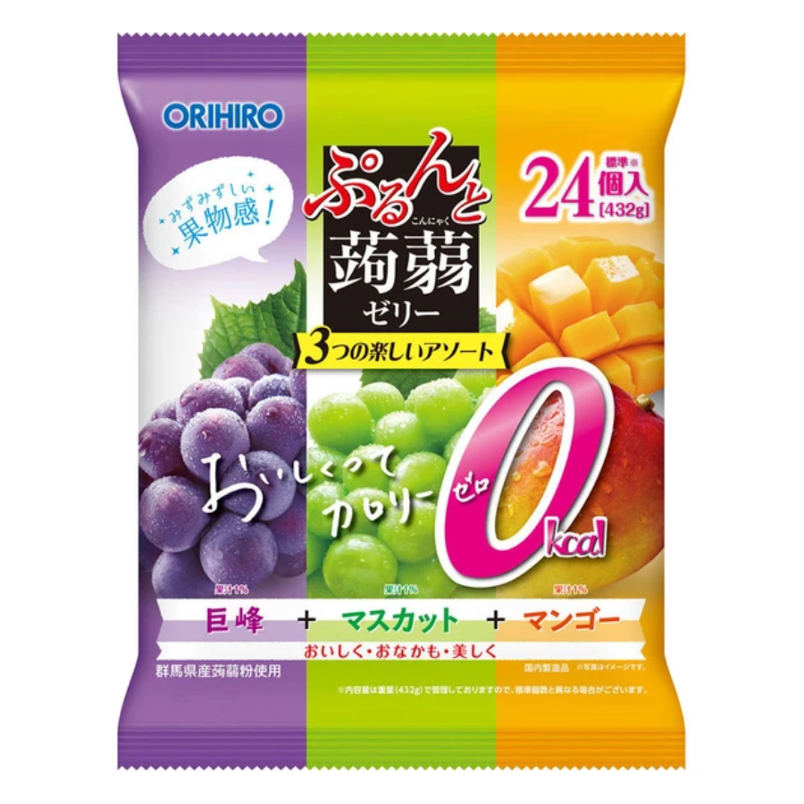 Orihiro Purunto Konnyaku Jelly (Kyoho Grape + Muscat + Mango) 24x20g