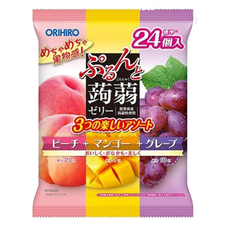 Orihiro Purunto Konnyaku Jelly (Peach + Mango + Grape) 24x20g (EXP: 31.08.24)