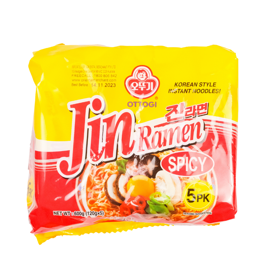 Ottogi Jin Ramen Spicy 5x120g Pack