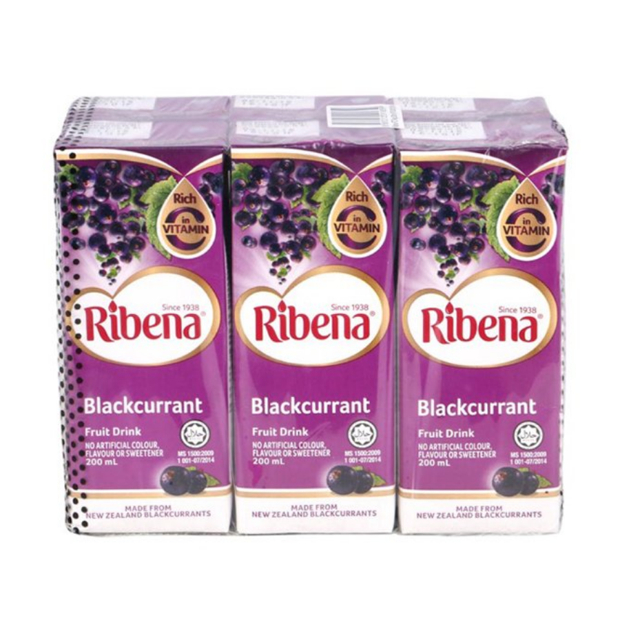 Ribena Blackcurrant Fruit Drinks 6x200ml Pack  (BB: 12.07.24)
