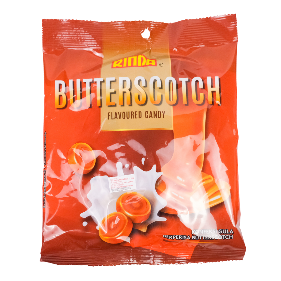 Rinda Butterscotch Flavoured Candy 150g (BB: 10.04.24)